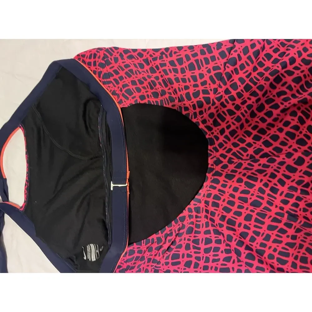 Nike One Piece Swimsuit Women M Pink Excellent HydraStrong Crossback Athletic